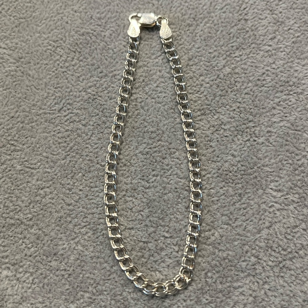 Sterling Silver Double Ring Bracelet - image 1